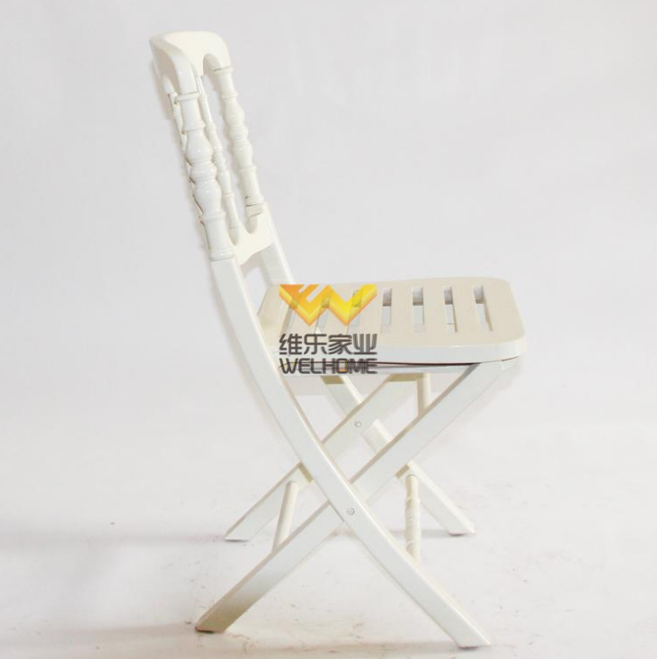 White wooden chateau folding chair for wedding/event